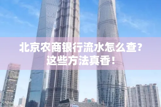 北京农商银行流水怎么查？这些方法真香！